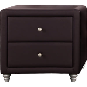 Homeroots Brown Upholstered 2 Drawer Nightstand   396979