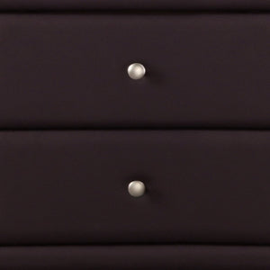 Homeroots Brown Upholstered 2 Drawer Nightstand   396979