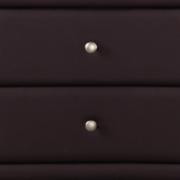 Homeroots Brown Upholstered 2 Drawer Nightstand   396979