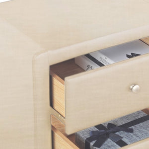 Homeroots 20" Beige Two Drawers Nightstand   396983