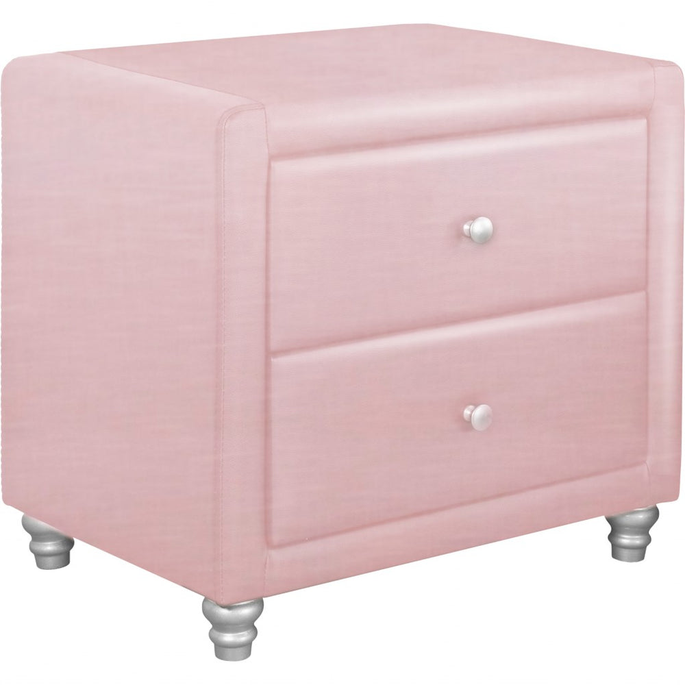 Homeroots 20" Pink Two Drawers Nightstand   396984