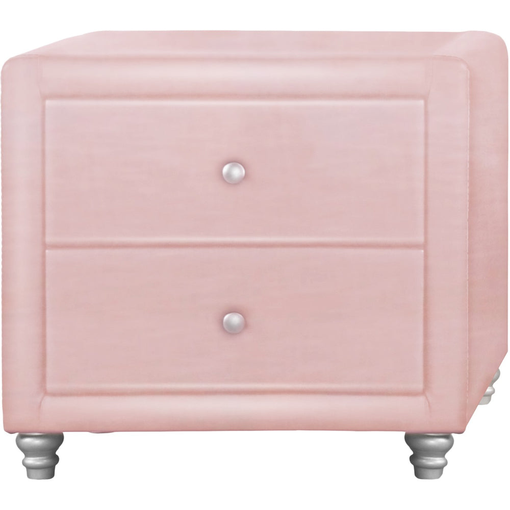 Homeroots 20" Pink Two Drawers Nightstand   396984