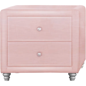Homeroots 20" Pink Two Drawers Nightstand   396984