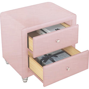 Homeroots 20" Pink Two Drawers Nightstand   396984