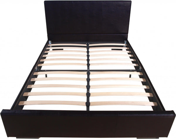 Homeroots Brown Platform Twin Bed Brown Wood 396985