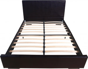 Homeroots Brown Platform Full Bed Brown Wood 396986