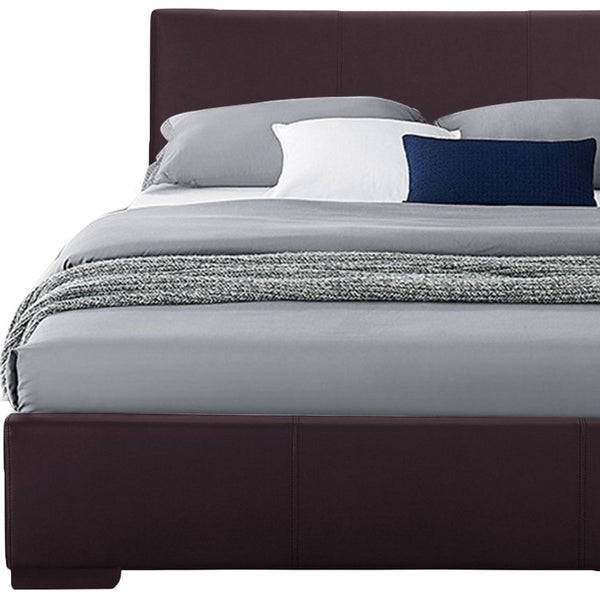 Homeroots Brown Platform Queen Bed Brown Wood 396987