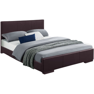 HomeRoots Brown Upholstered Platform Bed Frame - Modern Low-Profile Design for Cozy Bedrooms & Guest Rooms Brown KING 396988