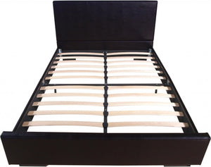 HomeRoots Brown Upholstered Platform Bed Frame - Modern Low-Profile Design for Cozy Bedrooms & Guest Rooms Brown KING 396988
