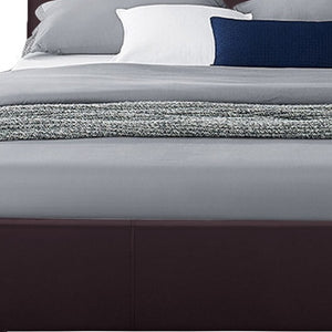 HomeRoots Brown Upholstered Platform Bed Frame - Modern Low-Profile Design for Cozy Bedrooms & Guest Rooms Brown KING 396988