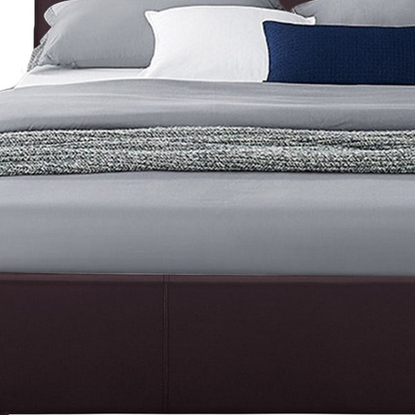 HomeRoots Brown Upholstered Platform Bed Frame - Modern Low-Profile Design for Cozy Bedrooms & Guest Rooms Brown KING 396988