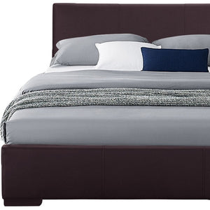 HomeRoots Brown Upholstered Platform Bed Frame - Modern Low-Profile Design for Cozy Bedrooms & Guest Rooms Brown KING 396988