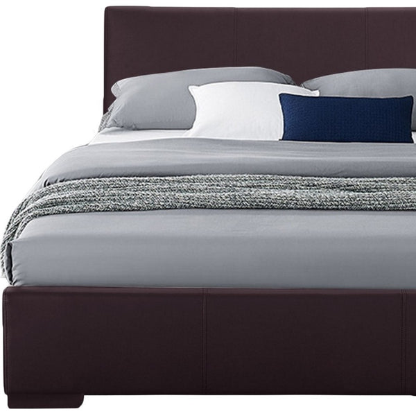 HomeRoots Brown Upholstered Platform Bed Frame - Modern Low-Profile Design for Cozy Bedrooms & Guest Rooms Brown KING 396988