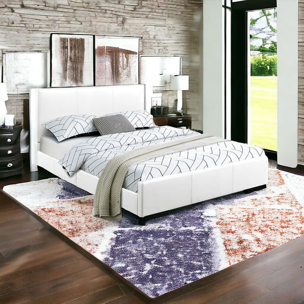 Homeroots White Platform Twin Bed White Wood 396993