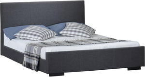 Homeroots Grey Platform Twin Bed Gray Solid Wood 396997