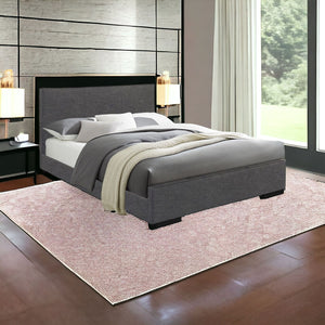 Homeroots Grey Platform Full Bed Gray Wood 396998