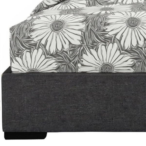 HomeRoots Brown Upholstered Platform Bed Frame - Modern Low-Profile Design for Cozy Bedrooms & Guest Rooms Gray Queen 396999
