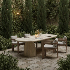 Meridian Furniture Newport Acacia Wood Outdoor Dining Chair with Weather Resistant Upholstered Cushion Patio Seating Grey 396Grey-DC