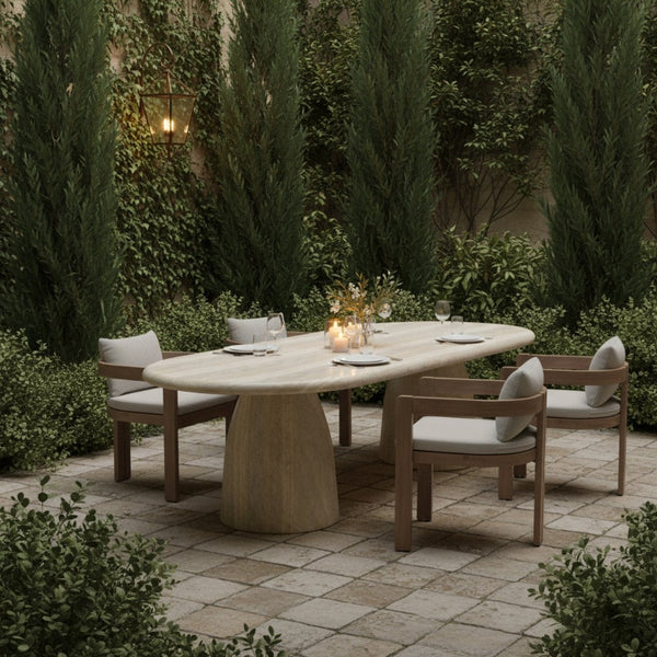 Meridian Furniture Newport Acacia Wood Outdoor Dining Chair with Weather Resistant Upholstered Cushion Patio Seating Grey 396Grey-DC