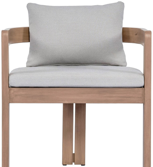 Meridian Furniture Newport Acacia Wood Outdoor Dining Chair with Weather Resistant Upholstered Cushion Patio Seating Grey 396Grey-DC