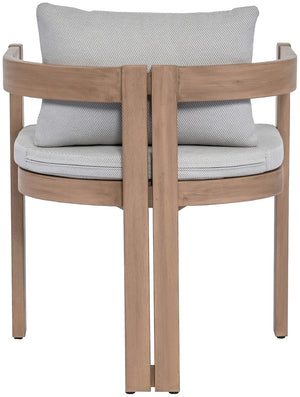 Meridian Furniture Newport Acacia Wood Outdoor Dining Chair with Weather Resistant Upholstered Cushion Patio Seating Grey 396Grey-DC
