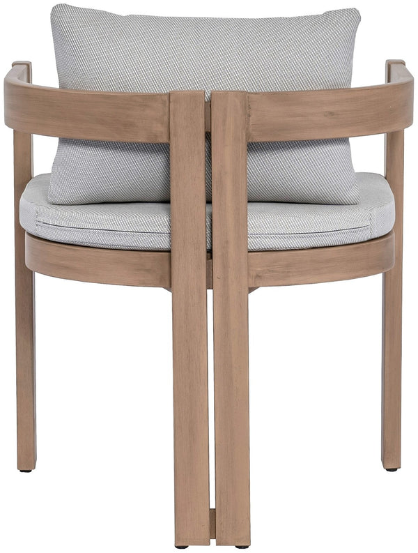 Meridian Furniture Newport Acacia Wood Outdoor Dining Chair with Weather Resistant Upholstered Cushion Patio Seating Grey 396Grey-DC