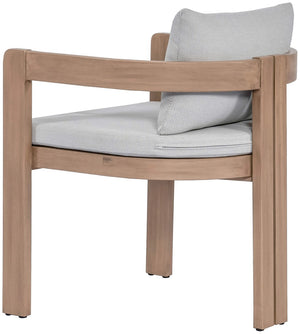Meridian Furniture Newport Acacia Wood Outdoor Dining Chair with Weather Resistant Upholstered Cushion Patio Seating Grey 396Grey-DC