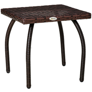English Elm Outdoor Handwoven Pe Rattan Square Side Table for Balcony Patio and Backyard Use W2225P174040