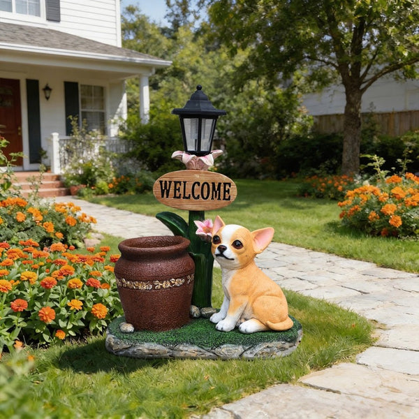 English Elm Sitting Corgi Resin Planter Sculpture Whimsical Porch Garden Decor with Succulent Cavity W5398P464253