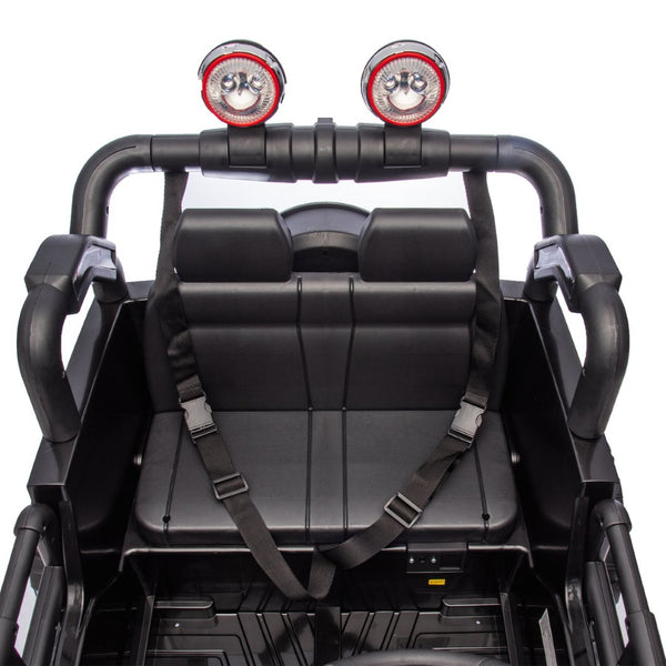 English Elm 24v Kids Electric Ride on Car with Parental Remote Rear Suspension and Bluetooth Audio Black W1578P228743