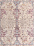 Unique Loom Deepa Babble Machine Made Abstract Rug Ivory, Blue/Ivory/Gold/Light Blue/Purple 10' 0" x 13' 9"