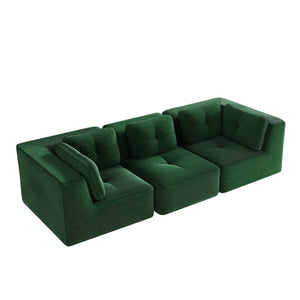 English Elm Modern Corduroy Modular Sectional Sofa Deep Seat Tufted Piping No Assembly Required Green W714S01795
