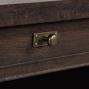 English Elm Executive Desk - Warm Brown Finish With Ample Storage, Cable Management & Durable Design For Home Office B356P402585