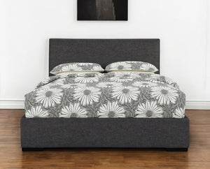 HomeRoots Brown Upholstered Platform Bed Frame - Modern Low-Profile Design for Cozy Bedrooms & Guest Rooms Gray KING 397000