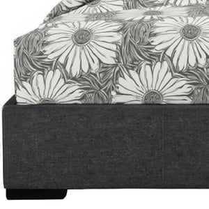 HomeRoots Brown Upholstered Platform Bed Frame - Modern Low-Profile Design for Cozy Bedrooms & Guest Rooms Gray KING 397000