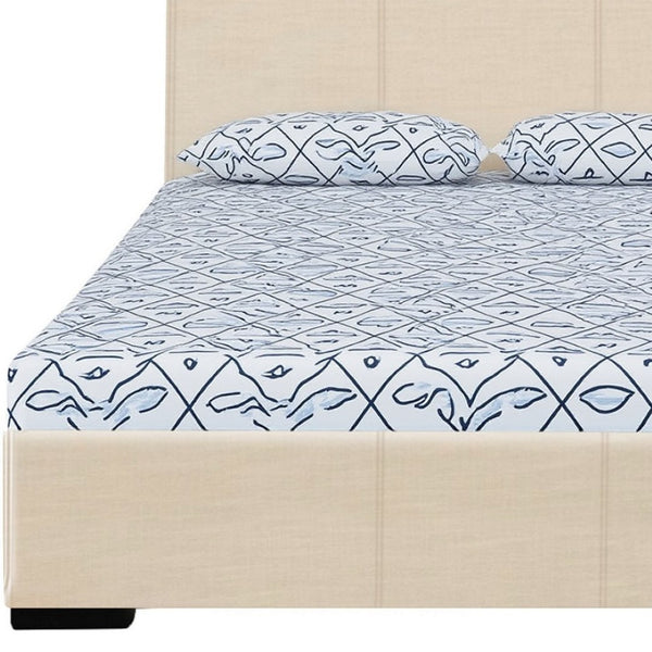 HomeRoots Brown Upholstered Platform Bed Frame - Modern Low-Profile Design for Cozy Bedrooms & Guest Rooms Beige Twin 397001
