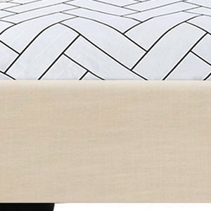 Homeroots Beige Wood And Faux Leather Twin Bed Frame Beige Wood 397001