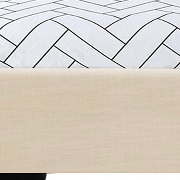 Homeroots Beige Wood And Faux Leather Twin Bed Frame Beige Wood 397001