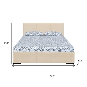 HomeRoots Brown Upholstered Platform Bed Frame - Modern Low-Profile Design for Cozy Bedrooms & Guest Rooms Beige Twin 397001