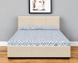 HomeRoots Brown Upholstered Platform Bed Frame - Modern Low-Profile Design for Cozy Bedrooms & Guest Rooms Beige Twin 397001