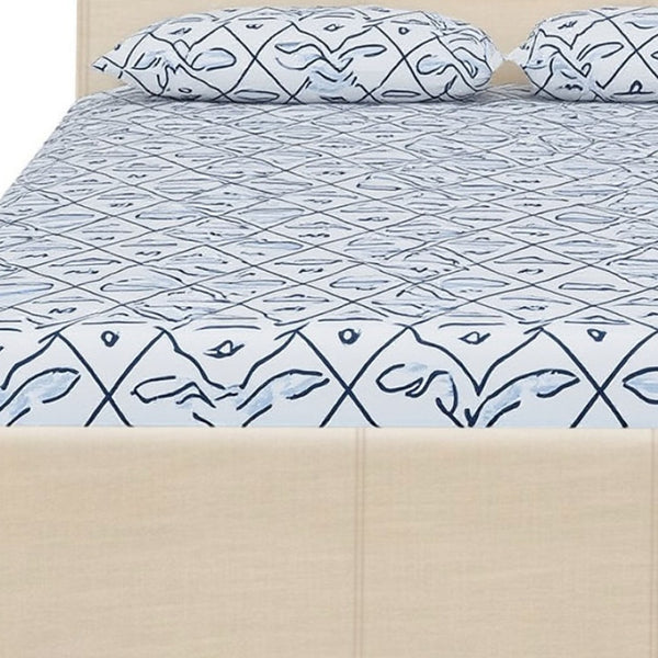 HomeRoots Brown Upholstered Platform Bed Frame - Modern Low-Profile Design for Cozy Bedrooms & Guest Rooms Beige DOUBLE 397002
