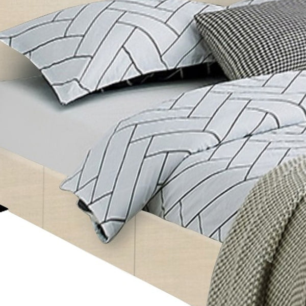 Homeroots Beige Wood And Faux Leather Full Bed Frame Beige Wood 397002