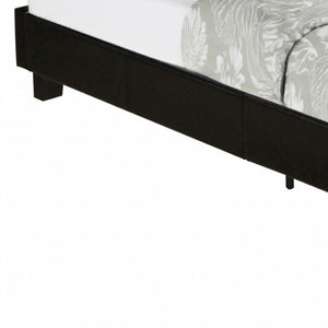 HomeRoots Black Faux Leather Bed Frame - Modern Upholstered Platform Design for Stylish Bedroom Décor Black Queen 397005