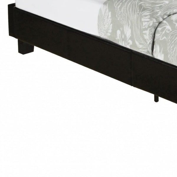 HomeRoots Black Faux Leather Bed Frame - Modern Upholstered Platform Design for Stylish Bedroom Décor Black Queen 397005