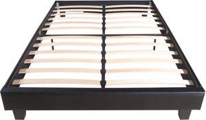 Homeroots Black Wood And Faux Leather Queen Bed Frame Black Wood 397005