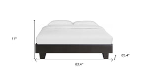 Homeroots Black Wood And Faux Leather Queen Bed Frame Black Wood 397005