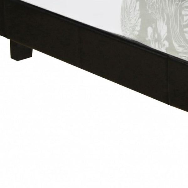 HomeRoots Black Faux Leather Bed Frame - Modern Upholstered Platform Design for Stylish Bedroom Décor Black KING 397006