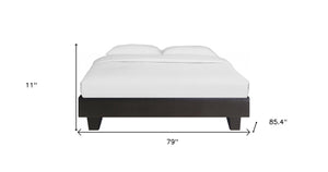 Homeroots Black Wood And Faux Leather King Bed Frame Black Wood 397006