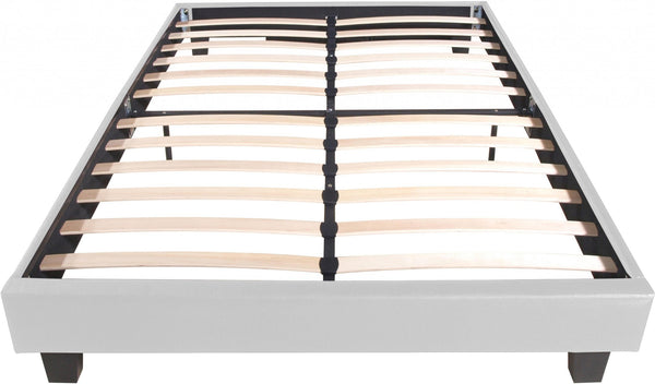 Homeroots White Wood And Faux Leather King Bed Frame White Wood 397008