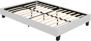 Homeroots White Wood And Faux Leather King Bed Frame White Wood 397008